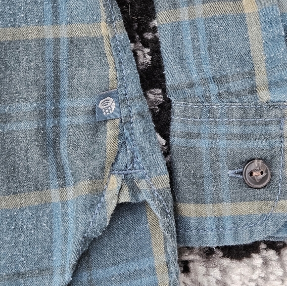 Mountain Hardwear Long Sleeve Flannel Plaid Turquoise Button Up Shirt Women's S - Picture 4 of 14